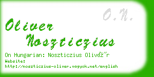 oliver noszticzius business card